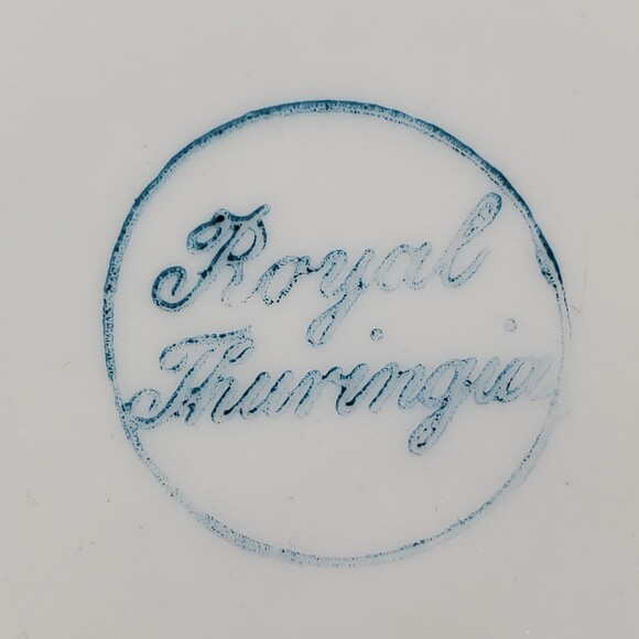 Royal Thuringia Teacup and Saucer Blue Floral - Picture 12 of 12